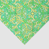 Celtic Knot Irish Braid Pattern Green Yellow Tissuepapier (Detail)