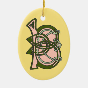 Celtic Knot letter initiaal monogram B Keramisch Ornament