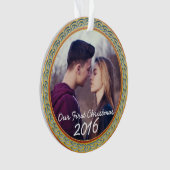 Celtic Knot Lijst & "Our First Kerstmis" Ornament (voorkant)