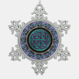 Celtic Knot Mandala kerstversier Tin Sneeuwvlok Ornament