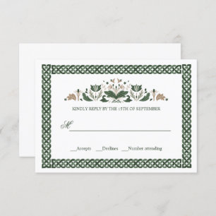 Celtic Knot Modern Floral Irish Wedding Kaart