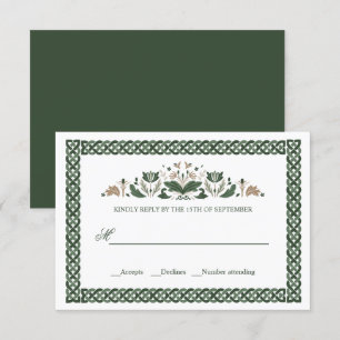 Celtic Knot Modern Floral Irish Wedding Kaart