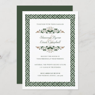 Celtic Knot Modern Floral Irish Wedding Kaart