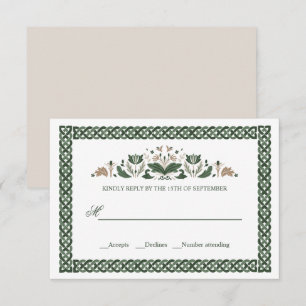 Celtic Knot   Modern Floral Irish Wedding Kaart