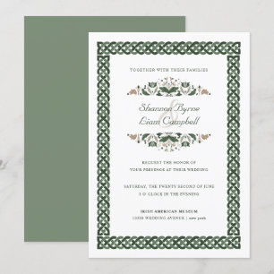 Celtic Knot   Modern Floral Irish Wedding Kaart