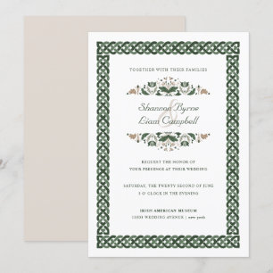 Celtic Knot   Modern Floral Irish Wedding Kaart