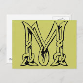 Celtic Knot Monogram Letter M Briefkaart (Voorkant / Achterkant)