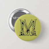  Celtic Knot Monogram Letter M Ronde Button 5,7 Cm (Voorkant /achterkant)