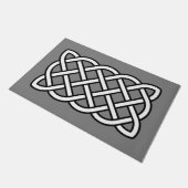 Celtic Knot Pattern, Black & White op Grey/Grey Deurmat (Schuin)