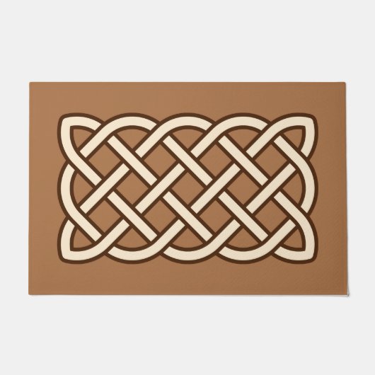 Celtic Knot Pattern, Camel Tan, Cream en Brown Deurmat (Voorkant)