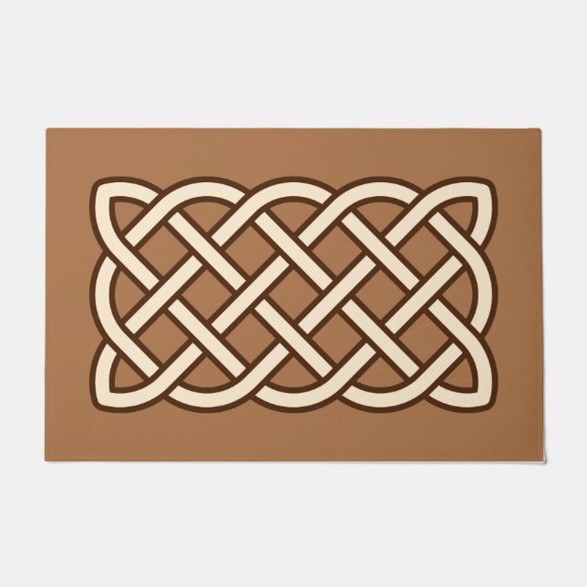 Celtic Knot Pattern, Camel Tan, Cream en Brown Deurmat (Voorkant)