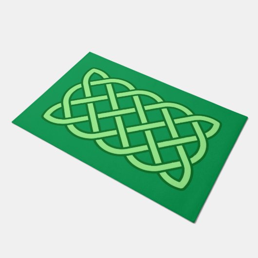 Celtic Knot Pattern, Emerald and Lime Green Deurmat (Schuin)