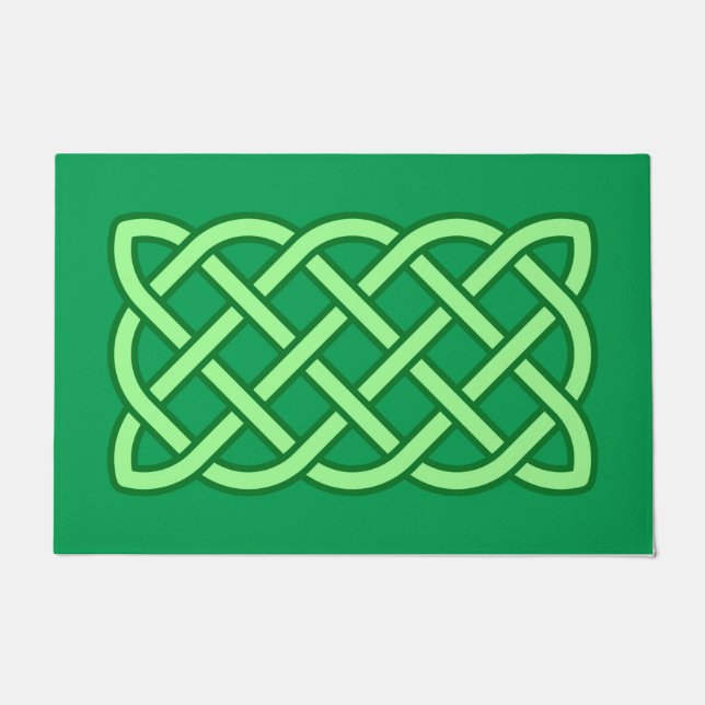 Celtic Knot Pattern, Emerald and Lime Green Deurmat (Voorkant)