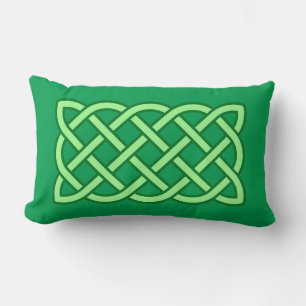 Celtic Knot Pattern, Emerald and Lime Green Kussen