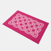 Celtic Knot Pattern, Fuchsia Pink en White Deurmat (Schuin)