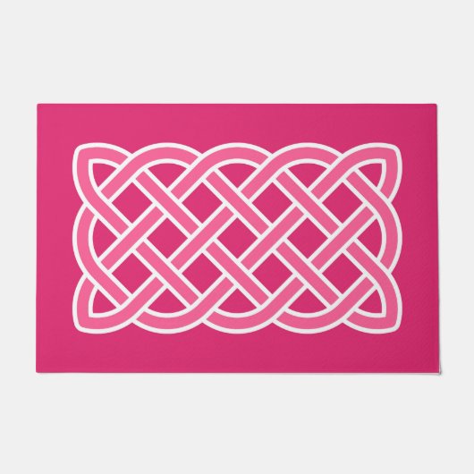 Celtic Knot Pattern, Fuchsia Pink en White Deurmat (Voorkant)