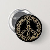 Celtic Knot Pattern Peace Sign Ronde Button 5,7 Cm (Voorkant /achterkant)