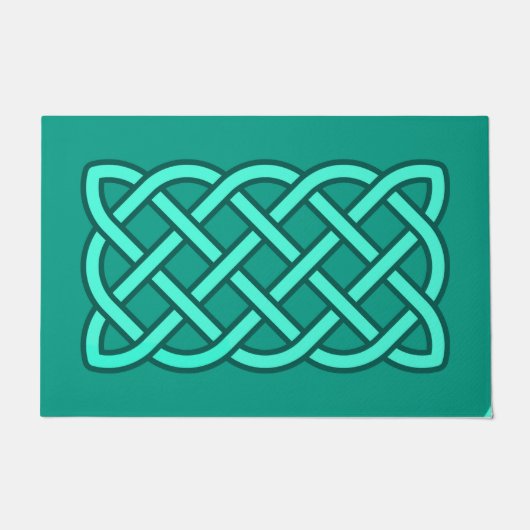Celtic Knot Pattern, Turquoise, Aqua en Blauwgroen Deurmat (Voorkant)