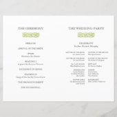 Celtic Knot programme de mariage vert irlandais (Dos)