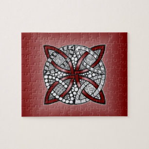 Celtic Knot Red Doodle Tekening Legpuzzel