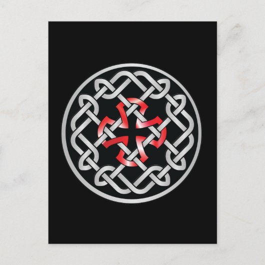 Celtic Knot Red Metallic Briefkaart (Voorkant)