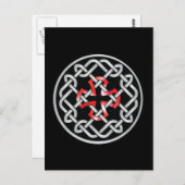 Celtic Knot Red Metallic Briefkaart (Voorkant / Achterkant)