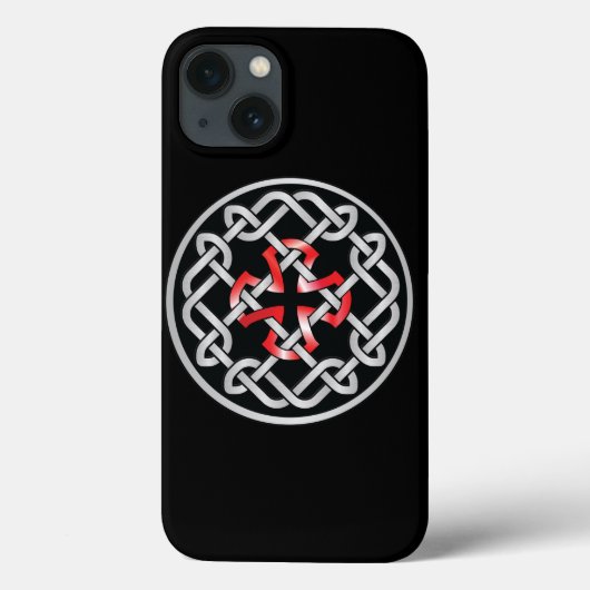 Celtic Knot Red Metallic iPhone Case (Achterkant)