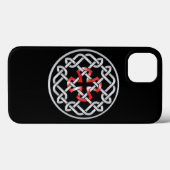 Celtic Knot Red Metallic iPhone Case (Achterkant (horizontaal))