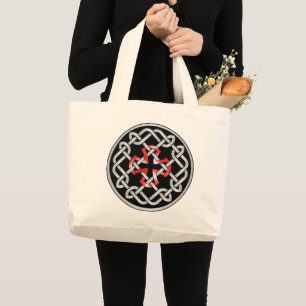 Celtic Knot Red Metallic Jumbo White Tas