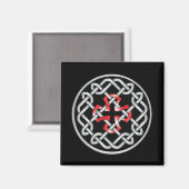 Celtic Knot Red Metallic Square Magnet Magneet (Voorkant / Achterkant)