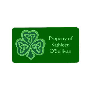 Celtic Knot Shamrock Label