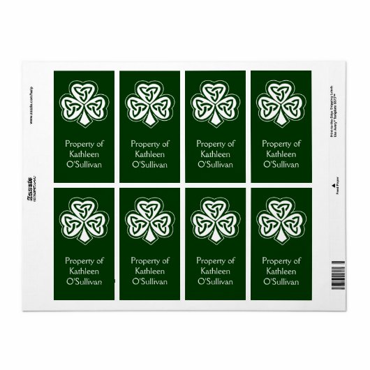 Celtic Knot Shamrock Label (Full Sheet)