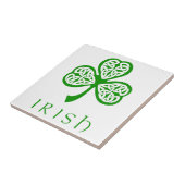 Celtic Knot Shamrock over Irish text Tegeltje (Zijkant)