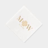 Celtic Knot Shamrock Paar 2 Init Monogram Datum Folie Servetten (Rechts)