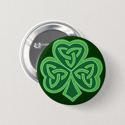 Celtic Knot Shamrock Ronde Button 5,7 Cm (Voorkant /achterkant)