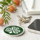 Celtic Knot Shamrock Sleutelhanger (Zijkant)