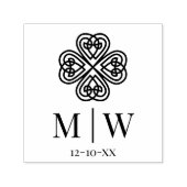 Celtic Knot Shamrock Wedding Couple Initialen Datu Zelfinktende Stempel (Design)