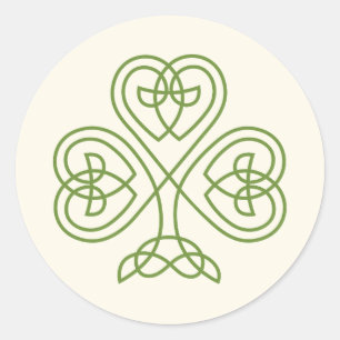 Celtic Knot Shamrock Wedding Ivory Ronde Sticker