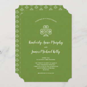 Celtic Knot Shamrock Wedding Kaart