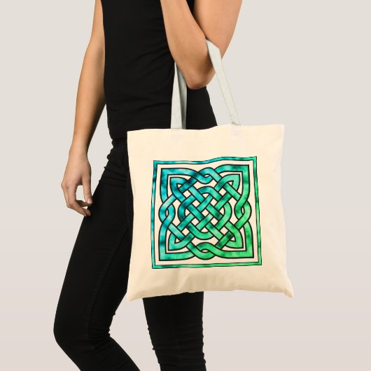 Celtic Knot - Square Blue Green Budget Tas (Voorkant (product))