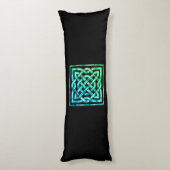 Celtic Knot - Square Blue Green Lichaamskussen (Achterkant (Verticaal))