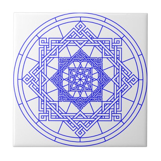 Celtic Knot Star Pattern Tile Tegeltje (Voorkant)