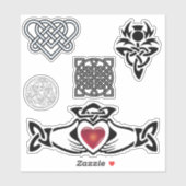 Celtic Knot Thistle Claddagh Vinyl Cutout Sticker (Vel)