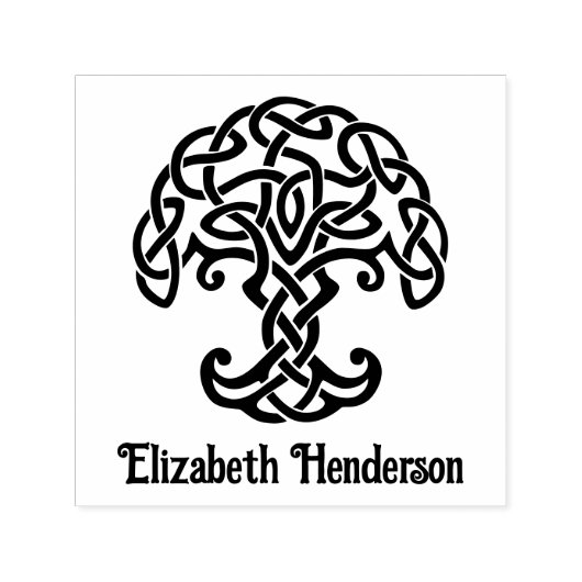 Celtic Knot Tree of Life met optionele naam Zelfinktende Stempel (Design)