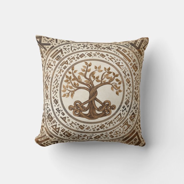 Celtic Knot Tree of life - Yggdrasil Kussen (Voorkant)