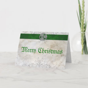 Celtic Knot Triskelion Red-kerstkaart Feestdagen Kaart