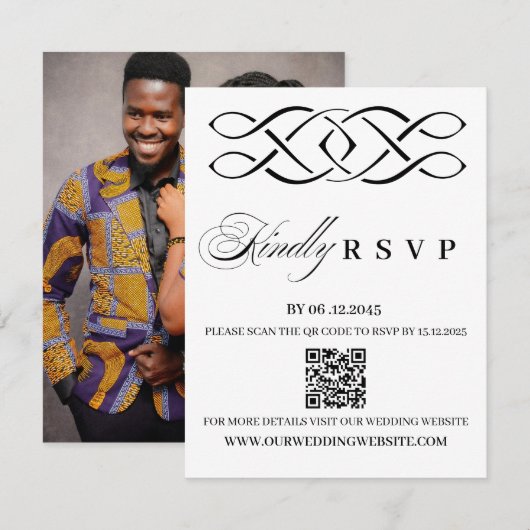 Celtic Knot Wedding RSVP Card (Devant / Derrière)