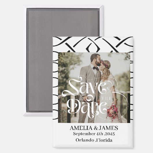 Celtic Knot Wedding Save the Date Magnet Magneet (Voorkant / Achterkant)