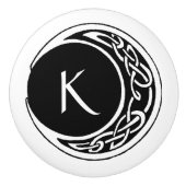 Celtic Knot Work Maancirkel Monogram Keramische Knop (Voorkant)