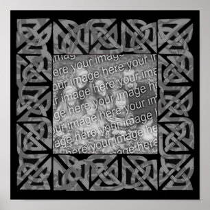 Celtic Knots Grey Lijst Uw foto toevoegen Poster
